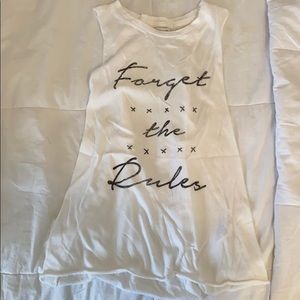 white graphic tank top